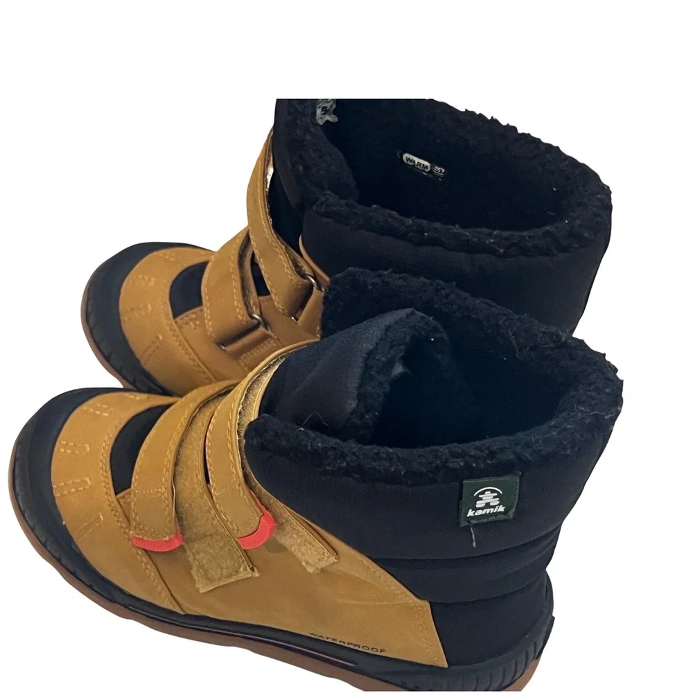 NEW Kamik Kids Parker Waterproof Winter Snow‎ Boots Tan Black Toddler Size 3